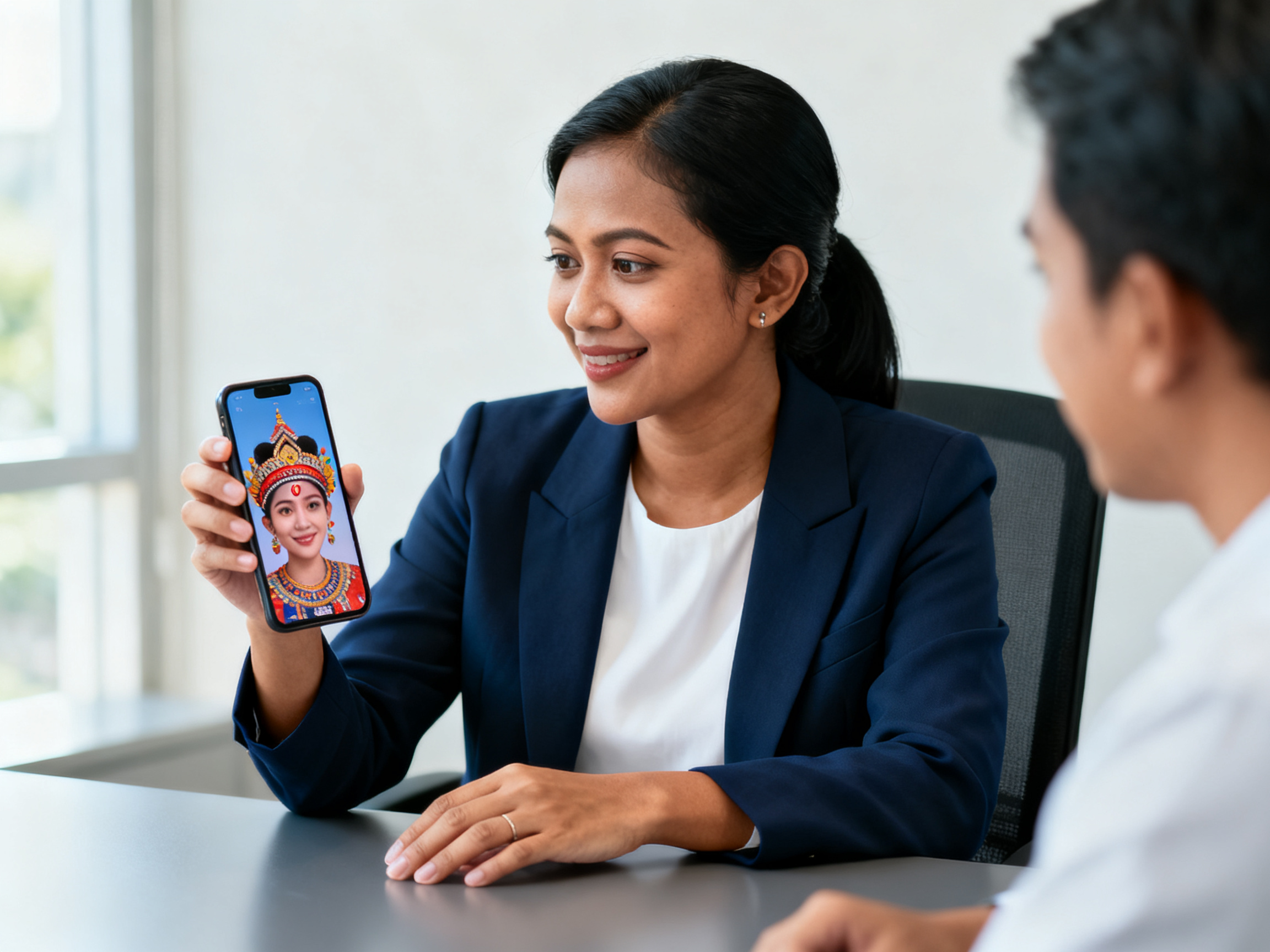 fenomena viral budaya teknologi ditampilkan lewat filter AR pada smartphone, menyoroti interaksi budaya Indonesia